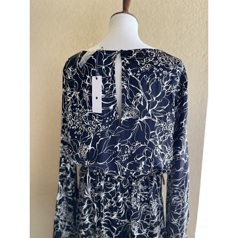 Treasure & Bond Womens Blouson Floral Print Midi Dress Size L - Picture 7 of 12